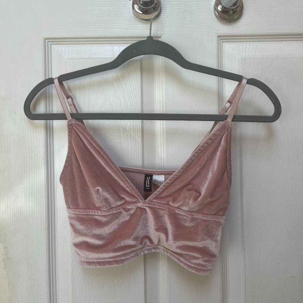 H&M Divided Pink Velvet Bralette